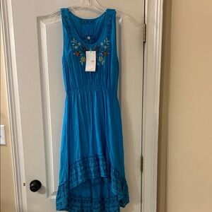 Johnny Was Turquoise High Low Dress